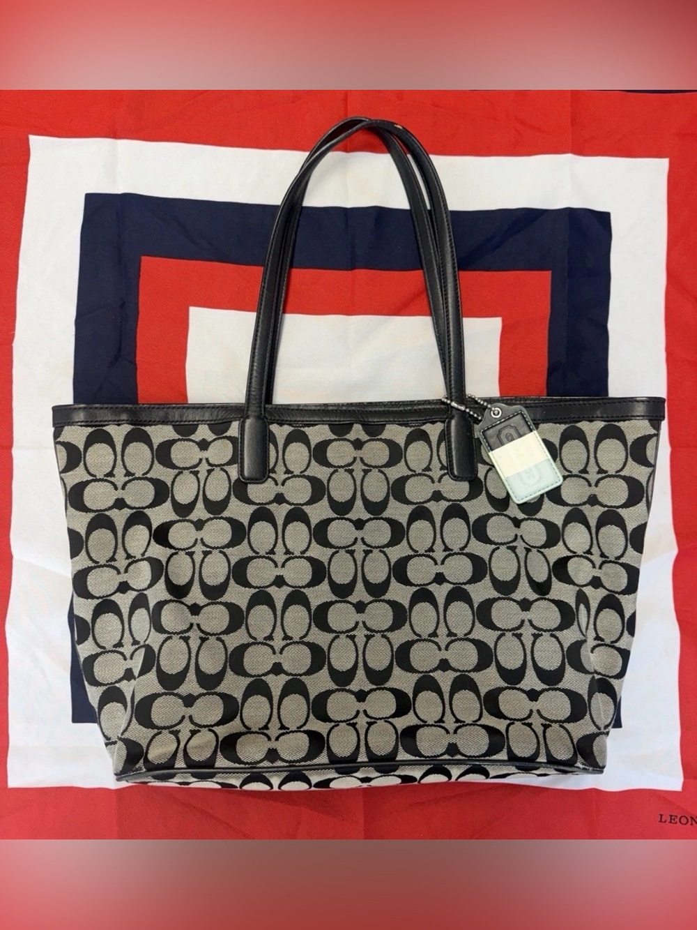 Coach Legacy Weekend Signature Shopper Canvas Tote - Tri-color hang tag GUC
